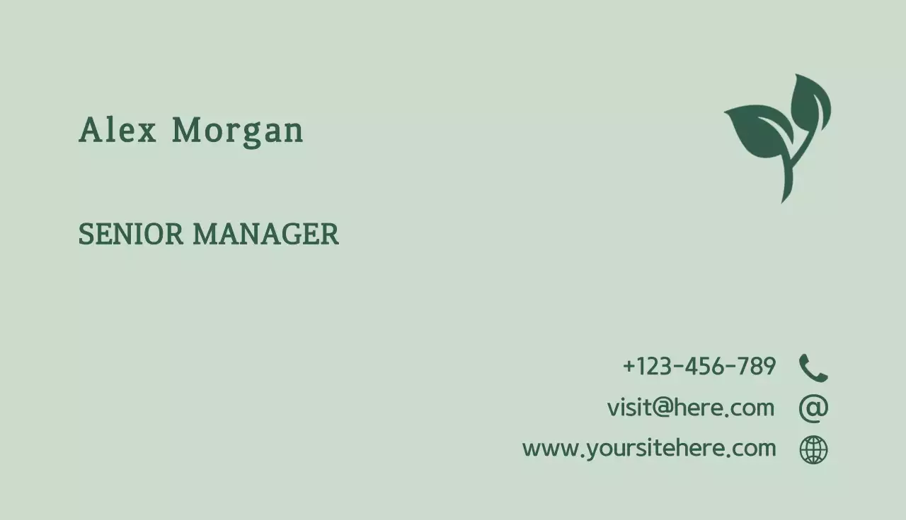 Minzminimalistische Visitenkarte