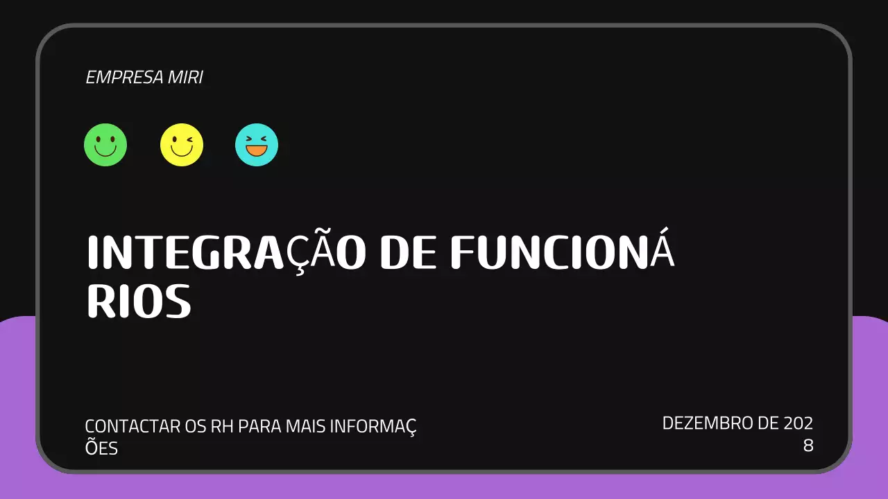 Apresentação sobre a integração de novos funcionários