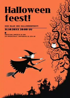 oranje retro Halloween uitnodiging