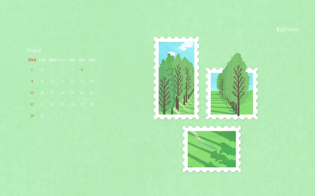 Calendario di Capodanno con una calda illustrazione