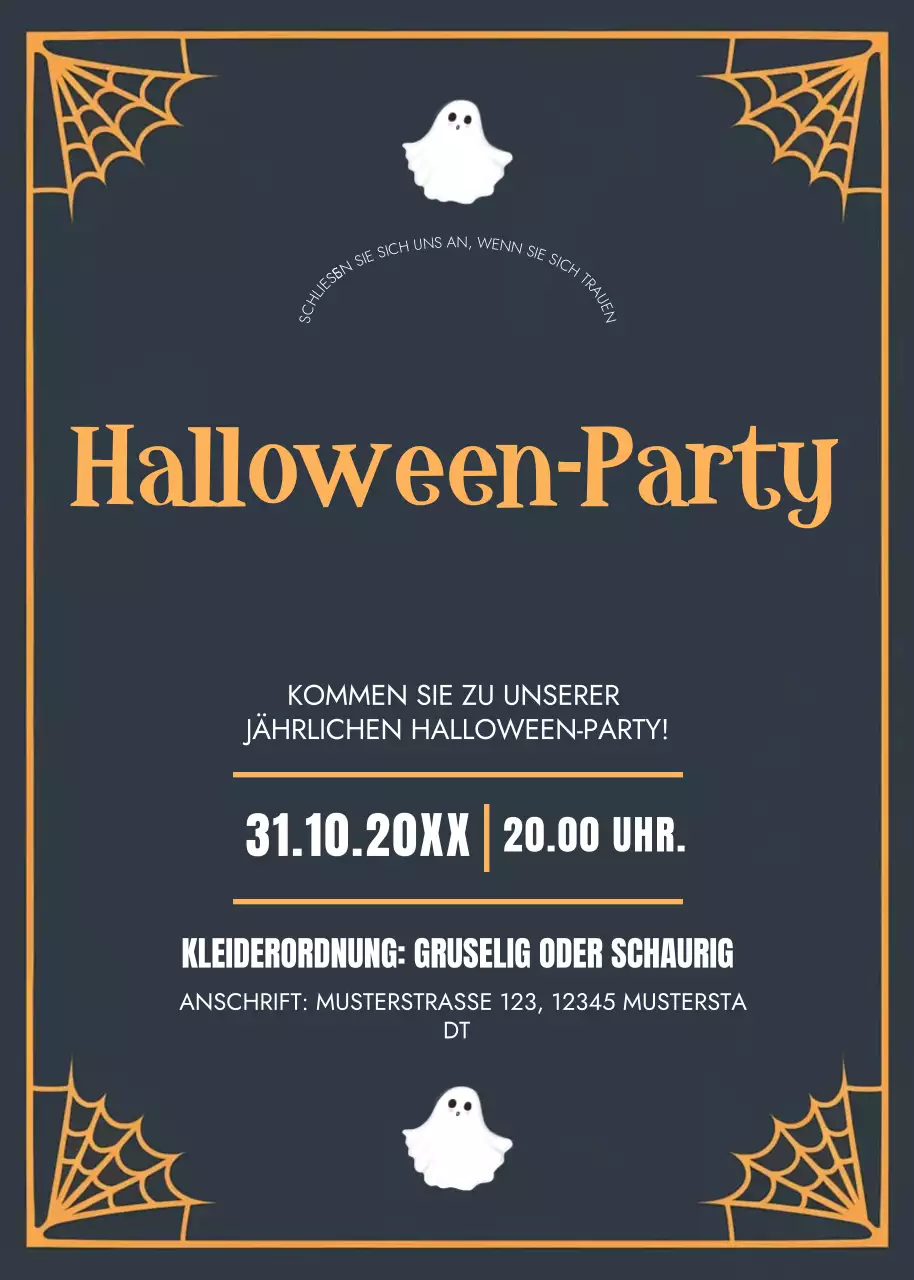 schwarz retro Halloween Einladung