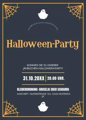 schwarz retro Halloween Einladung