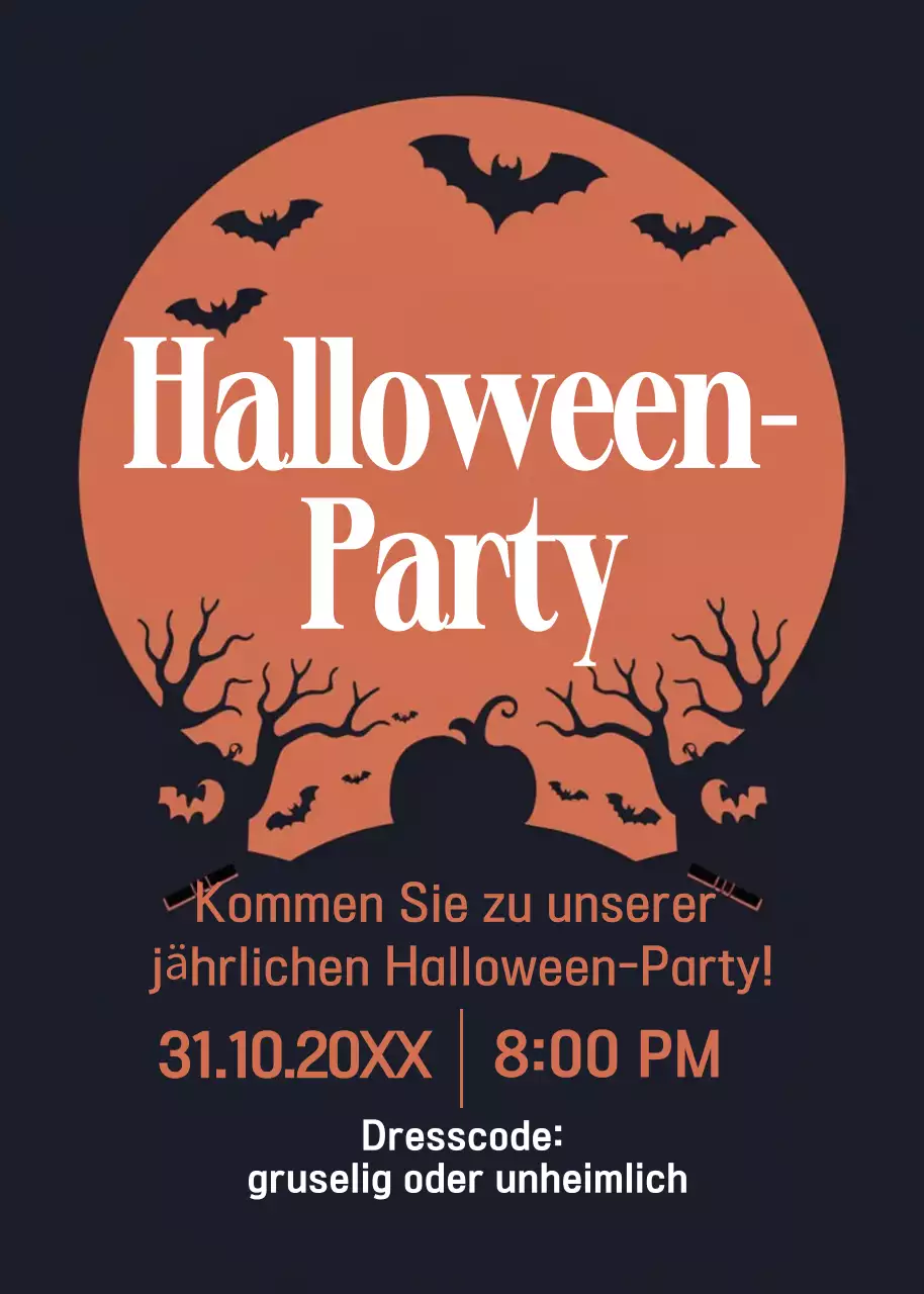 Orange Gothic Halloween Einladung