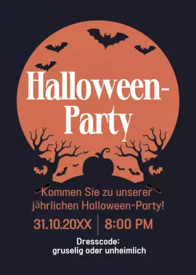 Orange Gothic Halloween Einladung
