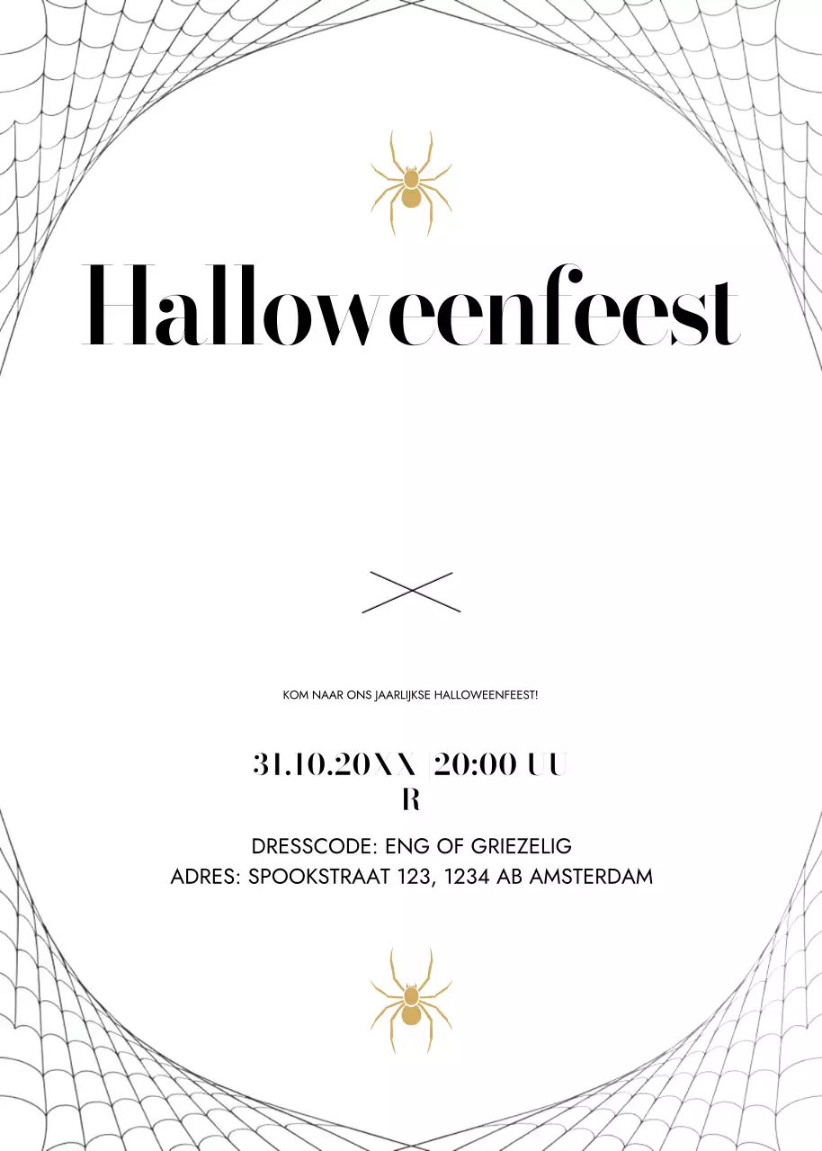 witte minimalistische Halloween-uitnodiging