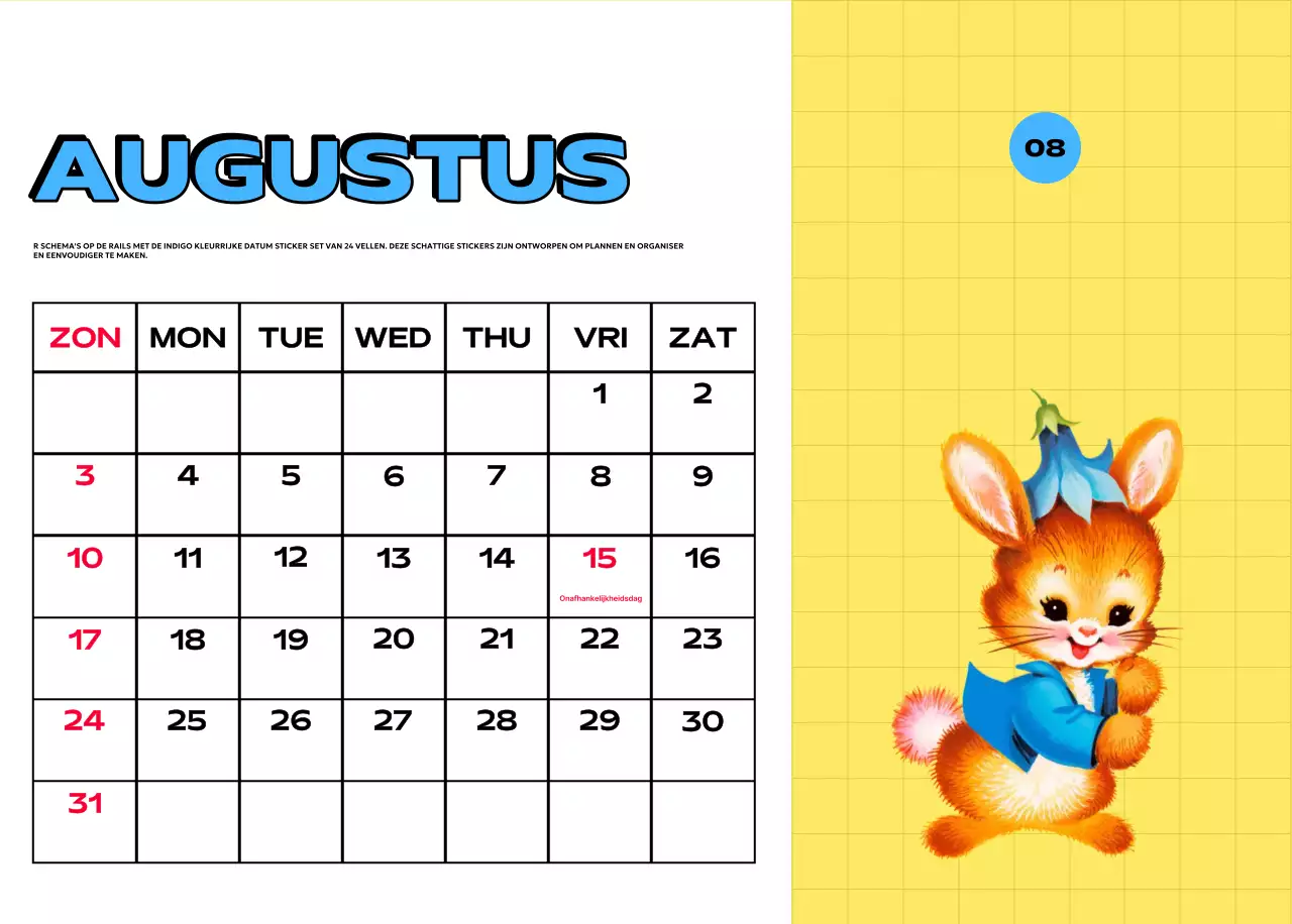 Kleurrijke kalenders met verschillende retro-illustraties