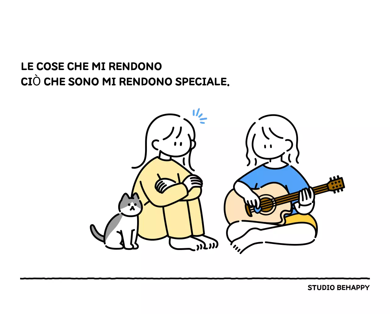 Calendario illustrato con un grazioso stile di linee