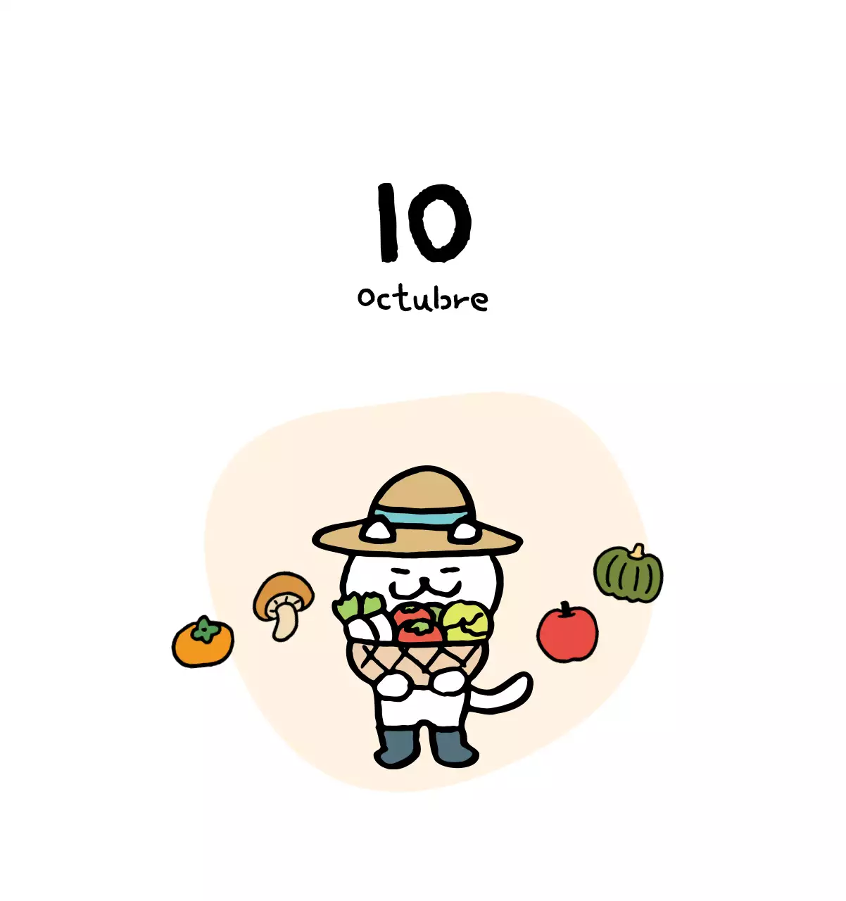 Calendario diario en marfil