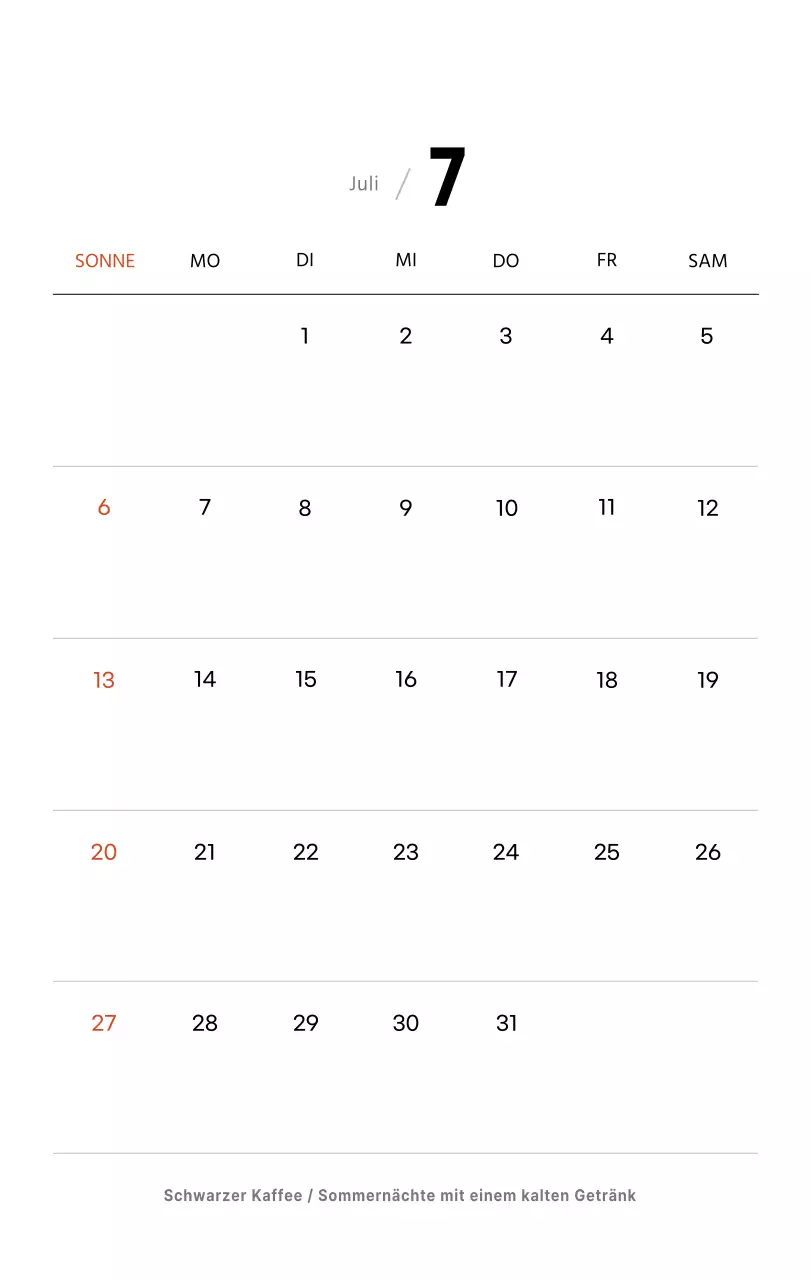 Einfacher Kaffee-Foto-Tischkalender für Cafés in Weißtönen