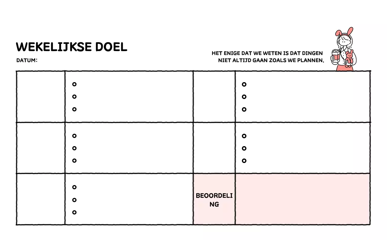 Geïllustreerde kalender met een mooie lijnstijl