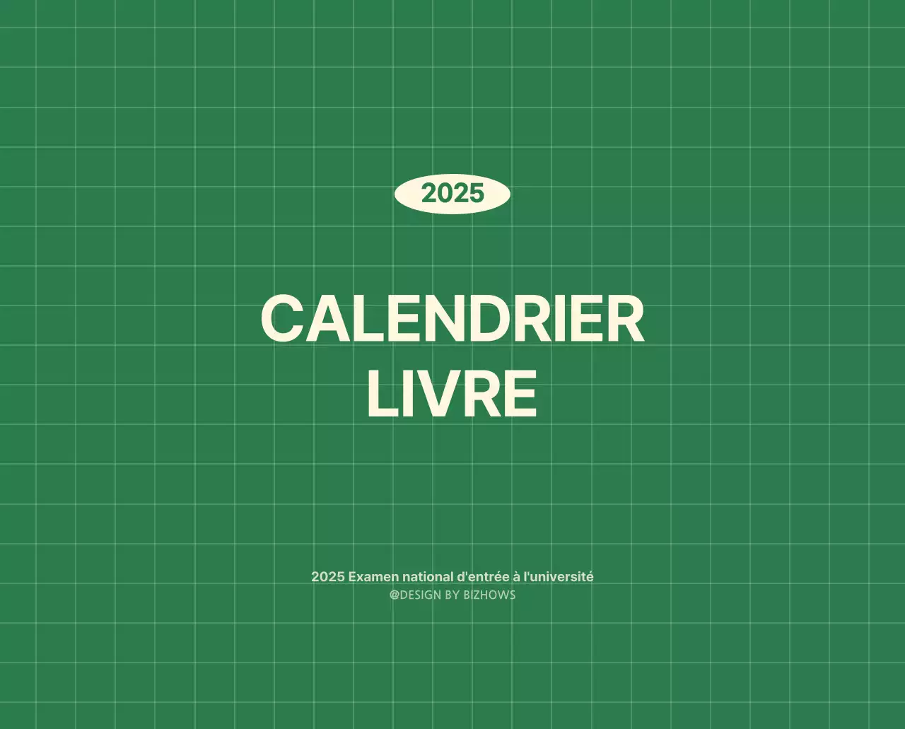 Calendrier mural SAT D-Day concept notepad en vert et jaune clair