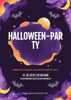 lila Retro-Halloween-Einladung