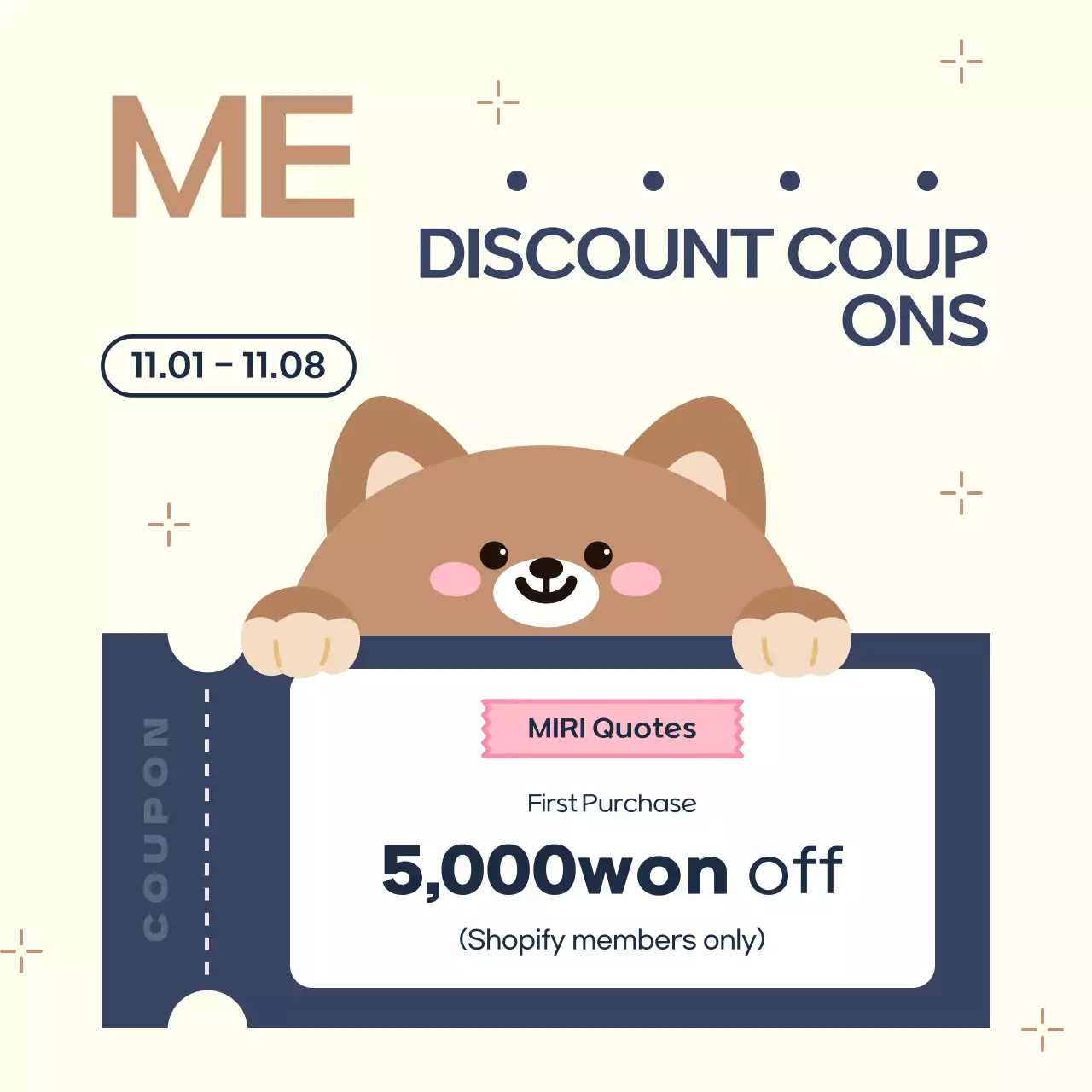 Bài đăng trên mạng xã hội khuyến mại giảm giá dễ thương màu be