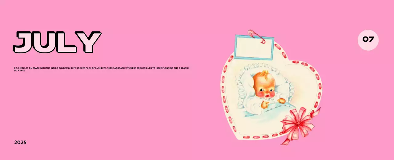 Colorful calendars with a variety of retro illustrations