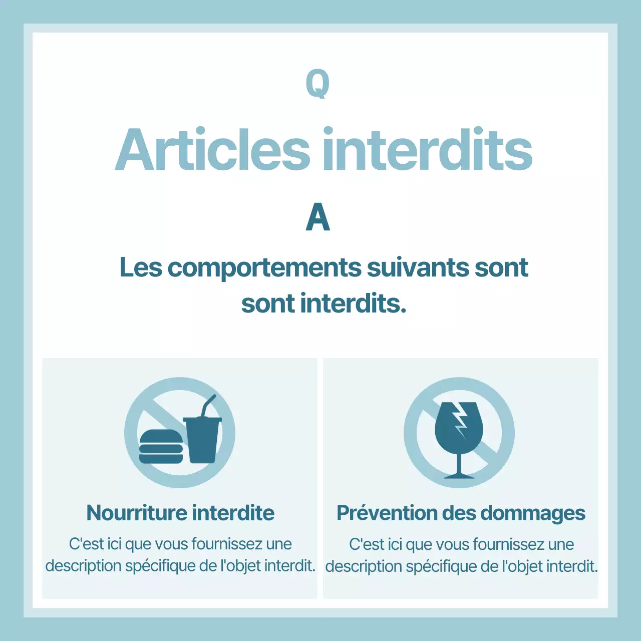 Bleu clair informations simples livraison FAQ