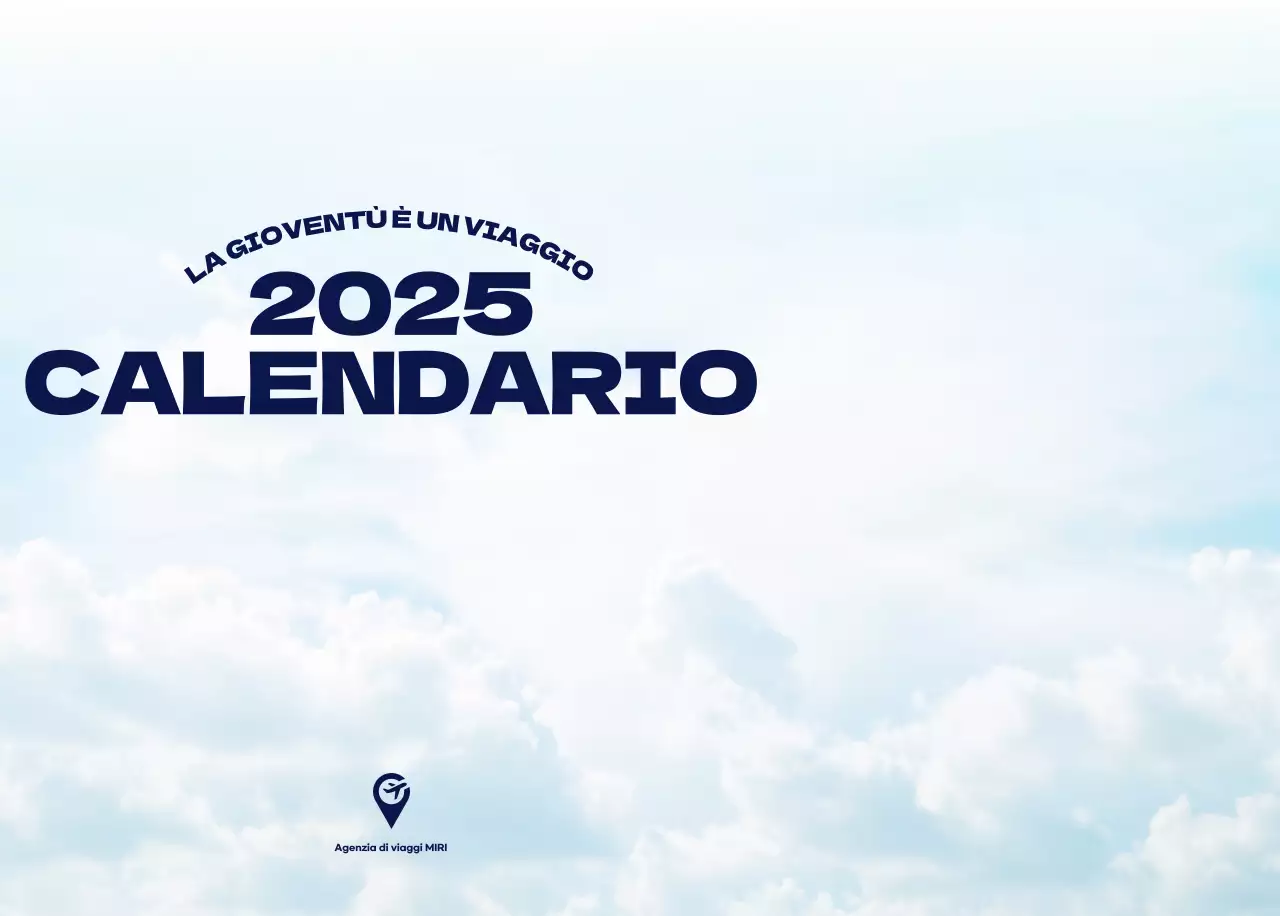 Calendario pulito con foto del cielo