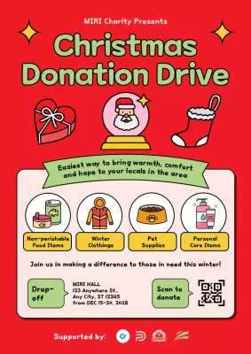 Red Simple Christmas Event Promotion Poster