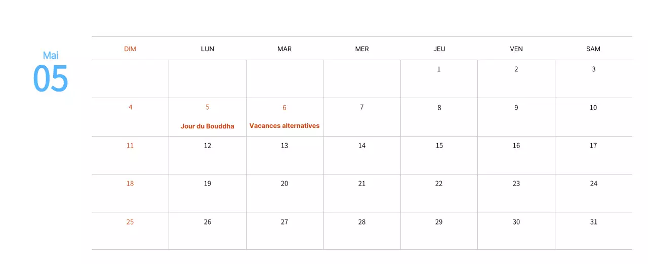 Calendrier du Nouvel An avec illustrations chaleureuses