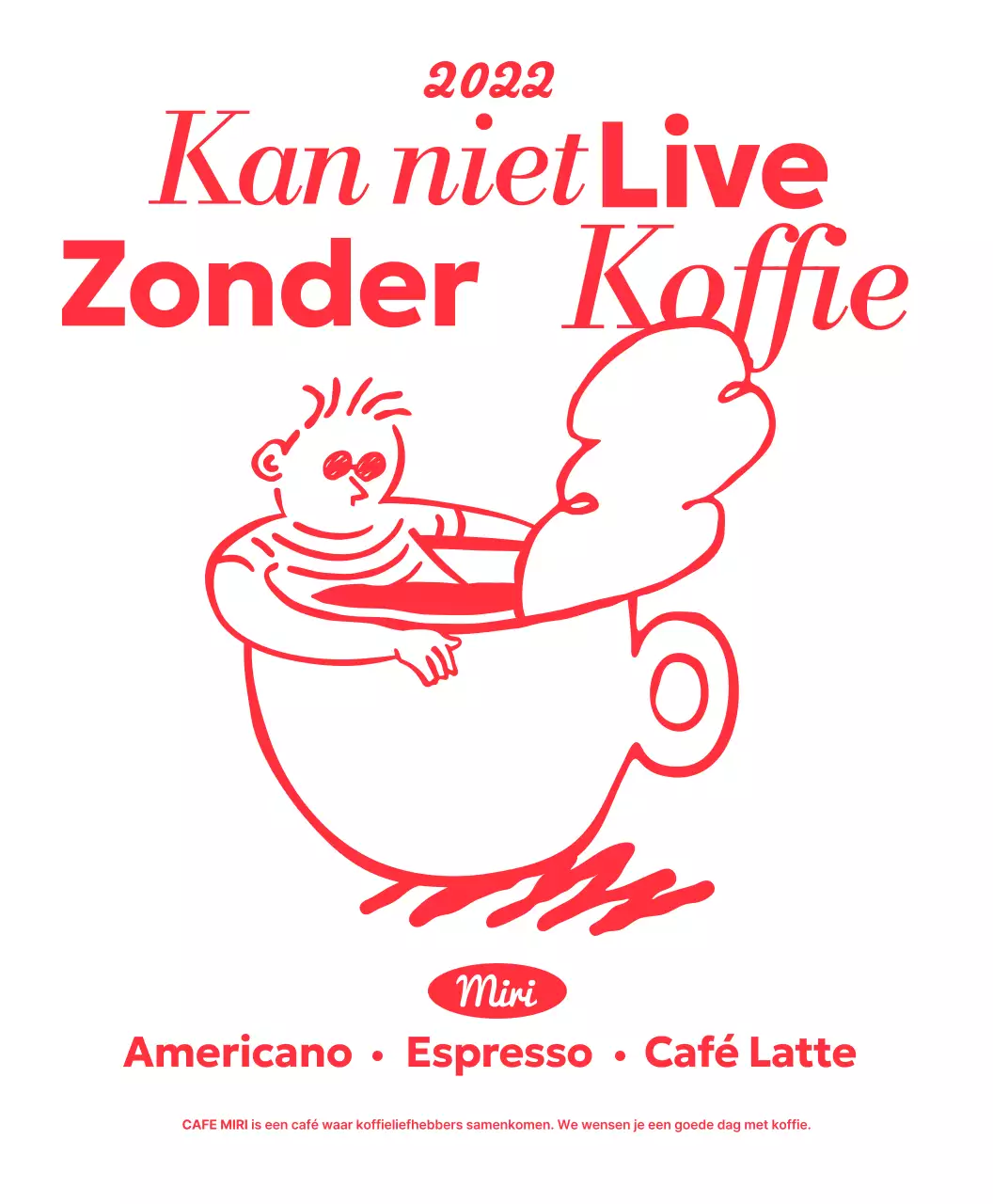 Witte moderne koffie promoten