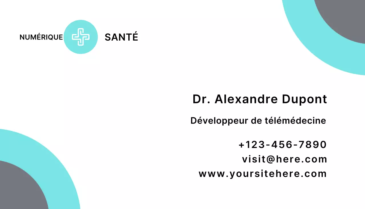 carte de visite santé moderne à la menthe