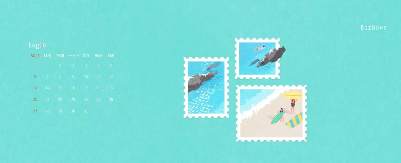 Calendario di Capodanno con una calda illustrazione