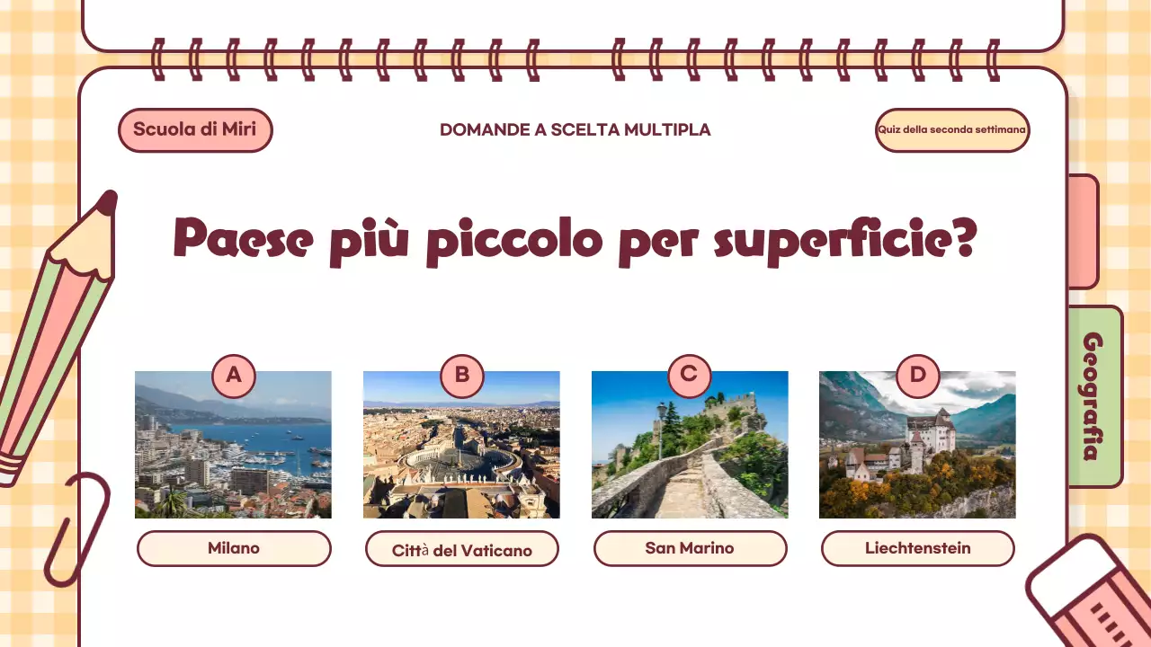 Presentazione in classe dell'ora di Quiz giocosi rosa