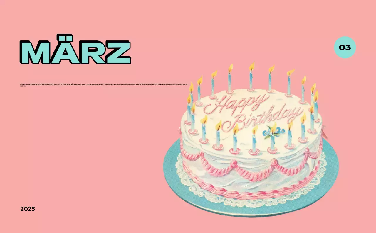 Bunte Kalender mit einer Vielzahl von Retro-Illustrationen