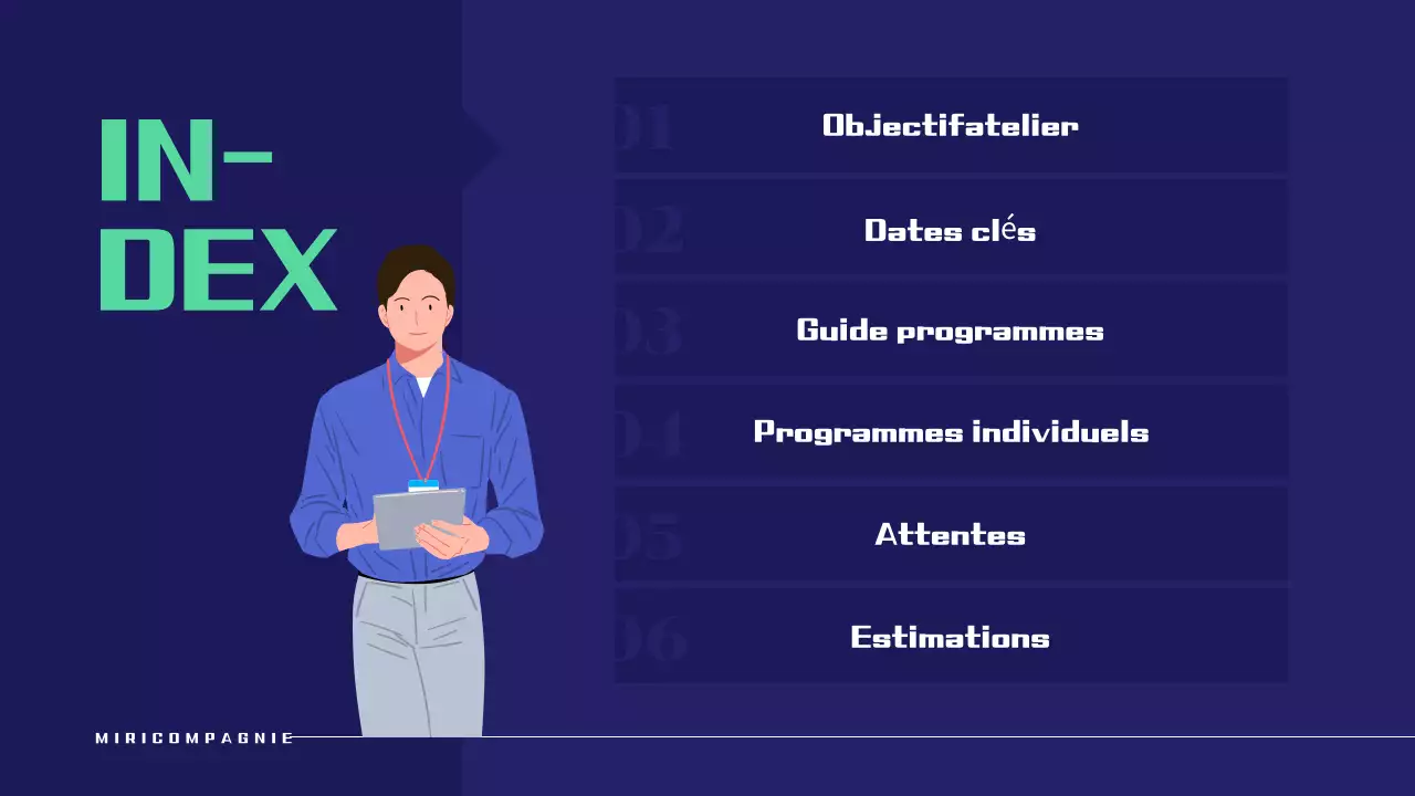 Proposition d'atelier simple en bleu marine et vert