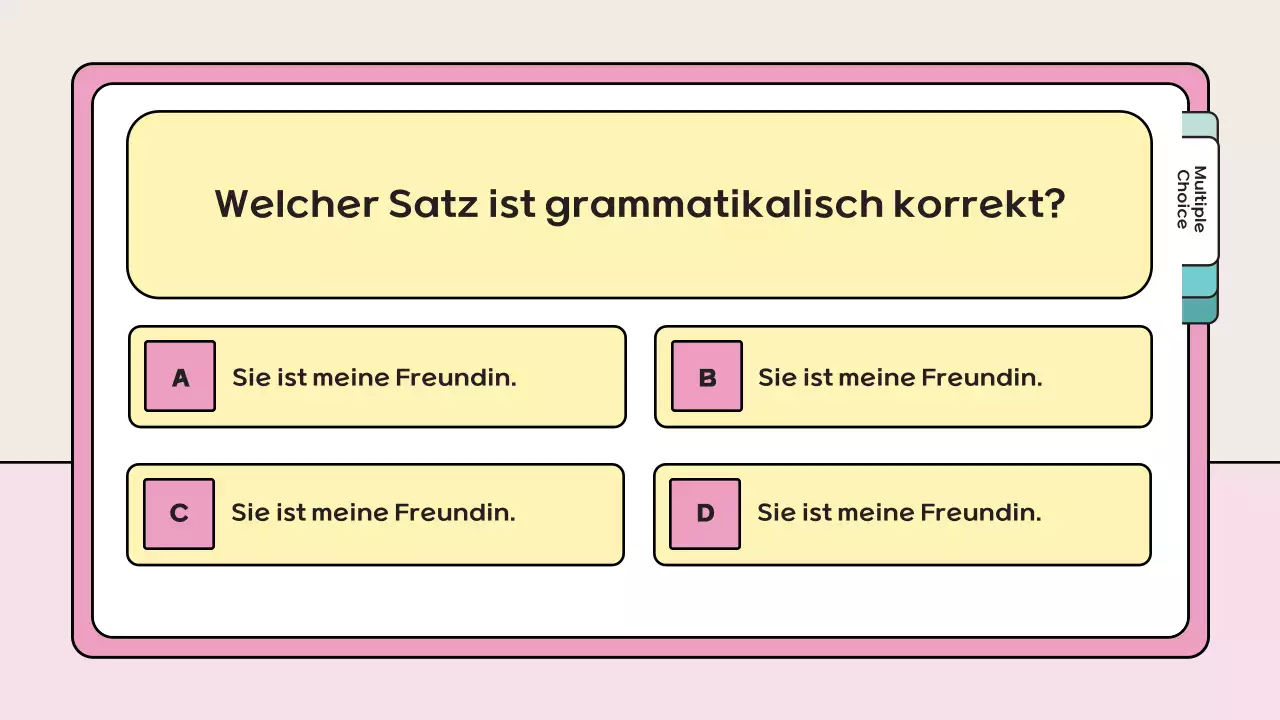 rosa verspieltes Quiz Lernmaterial