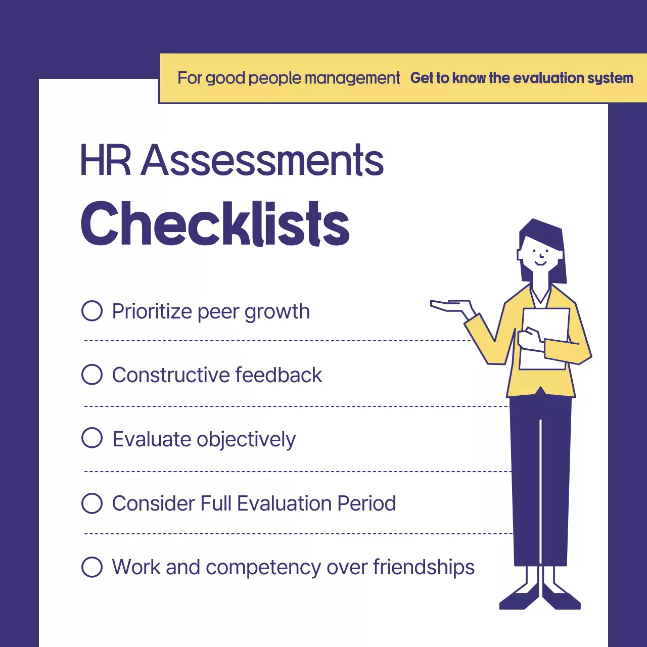 Guia de avaliação profissional amarela Instagram Carousel