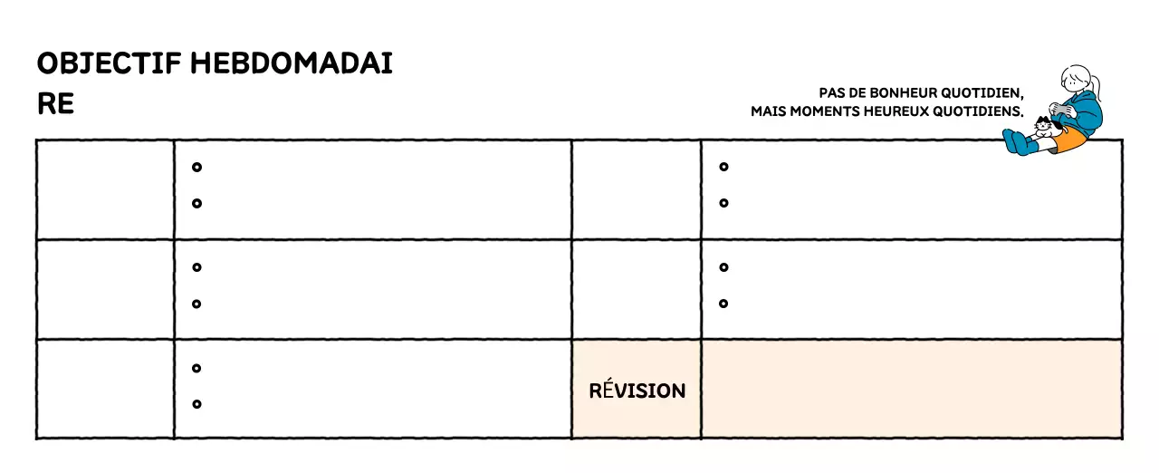 Calendrier illustré avec un joli style de lignes