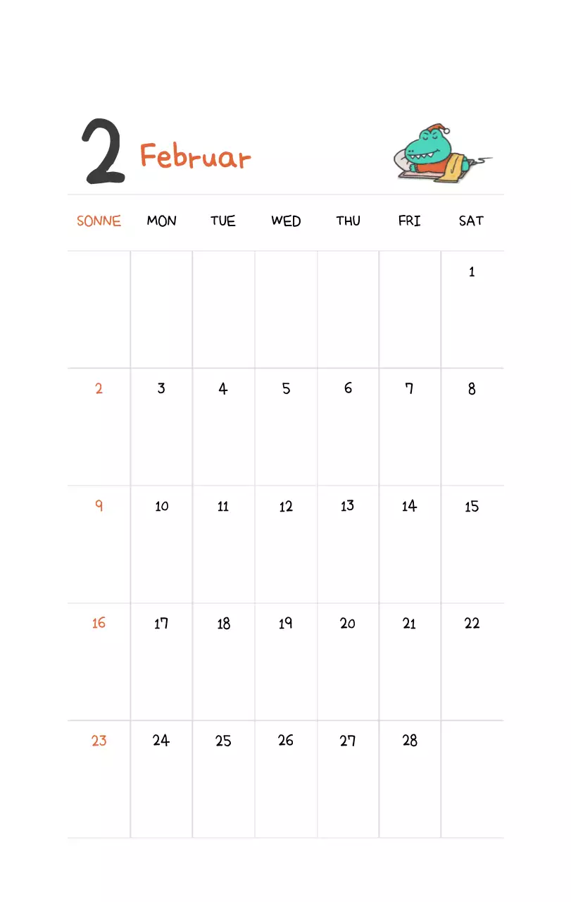 Ein Kalender mit einem niedlichen Ago-Illustrationskonzept