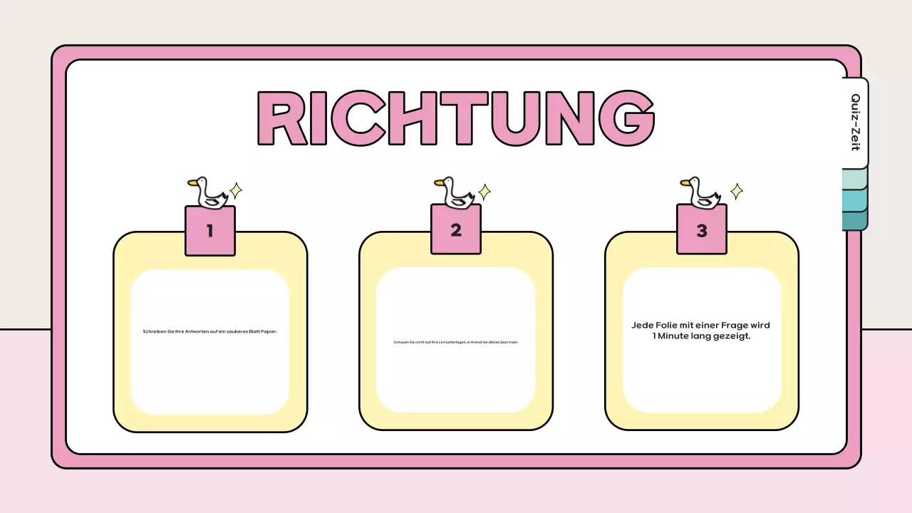 rosa verspieltes Quiz Lernmaterial