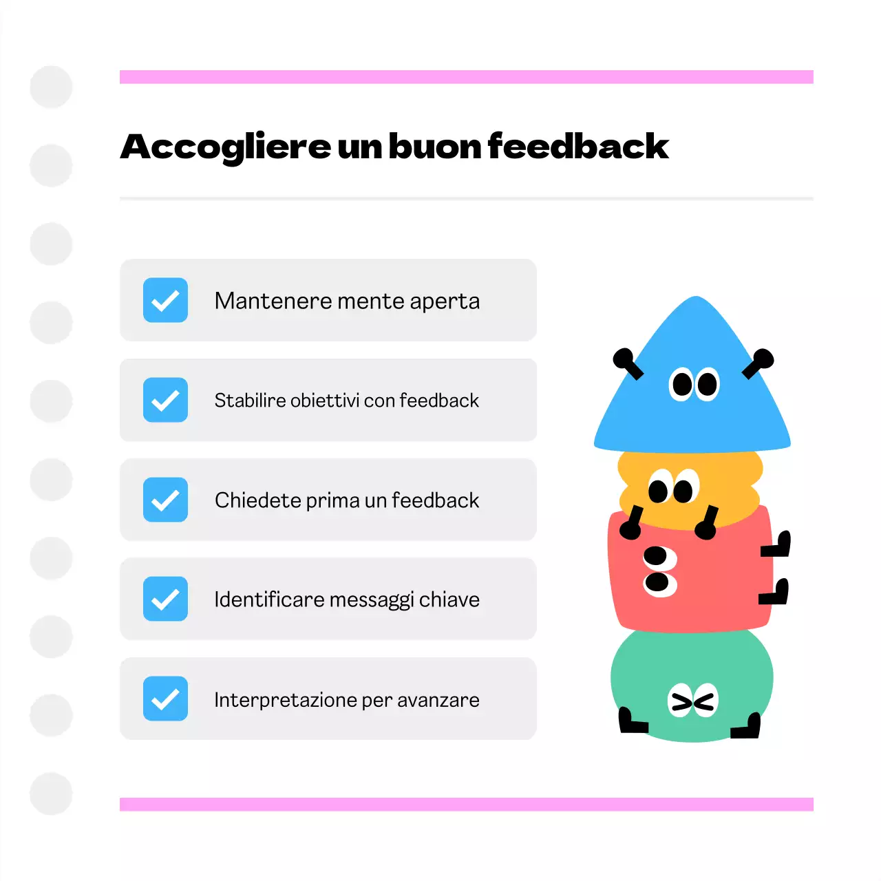 Feedback dei membri del team Pink Simple