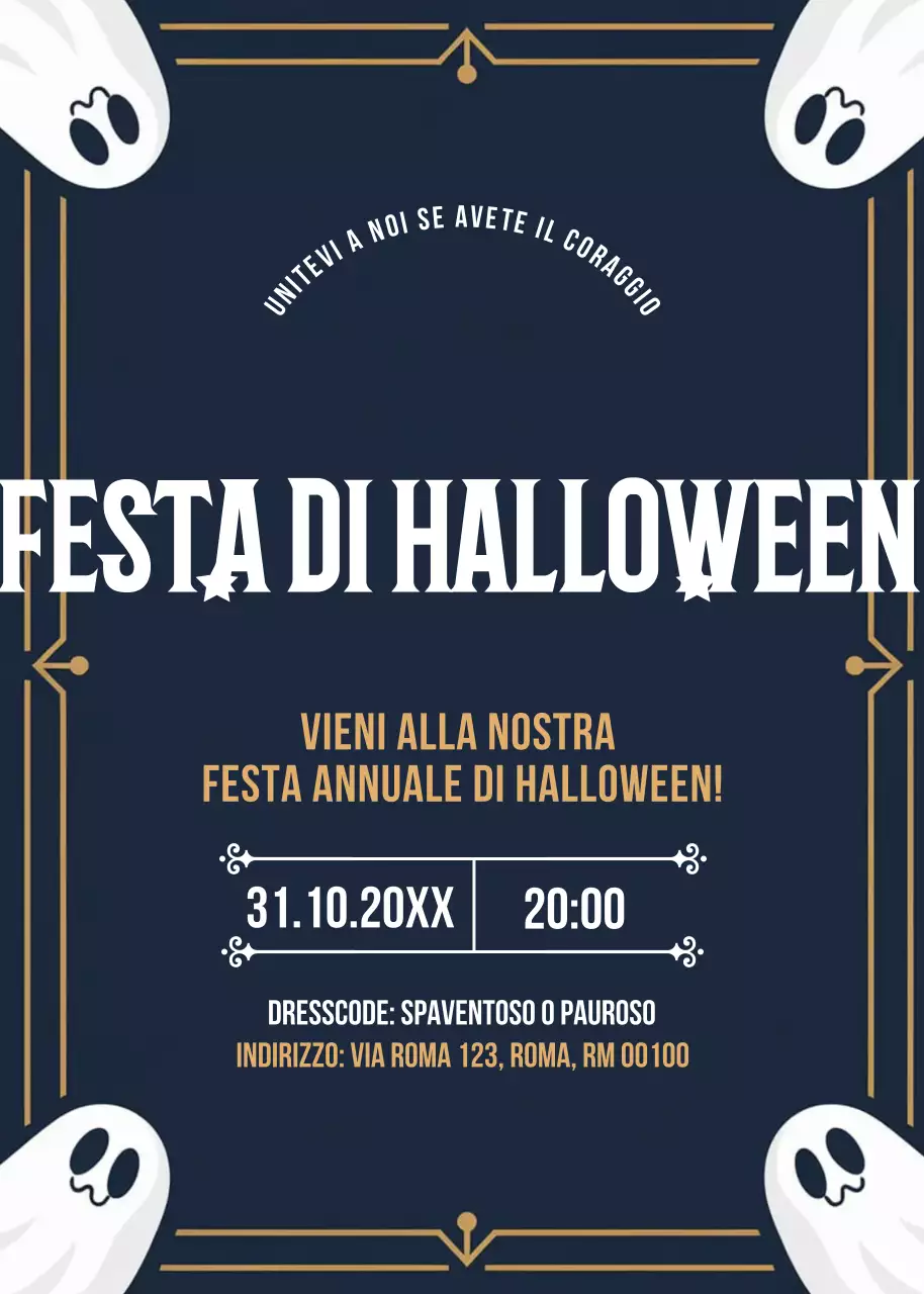 invito di Halloween retro navy