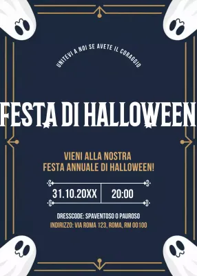 invito di Halloween retro navy