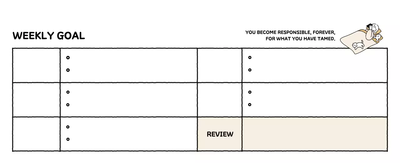 Illustrated calendar with a cute line style