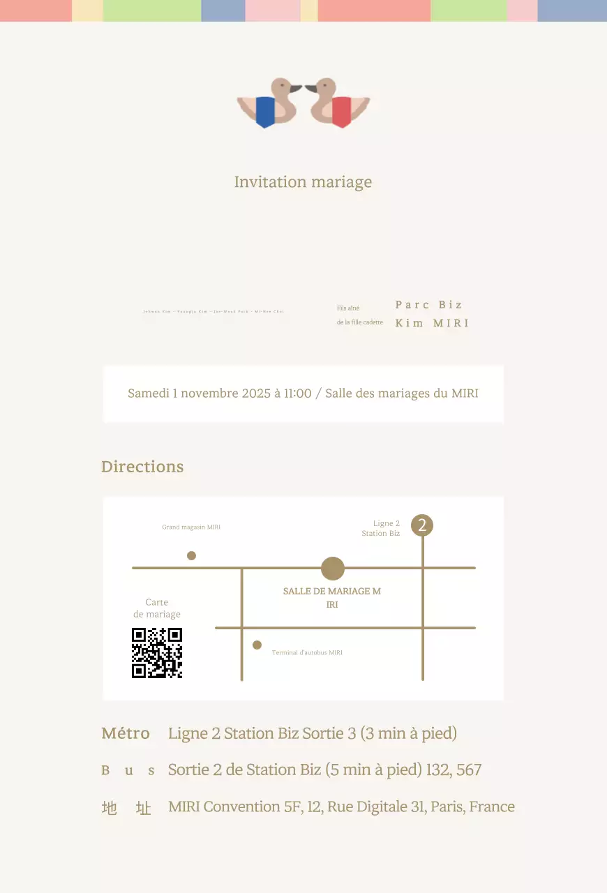 Invitations de mariage traditionnelles, mignonnes et propres