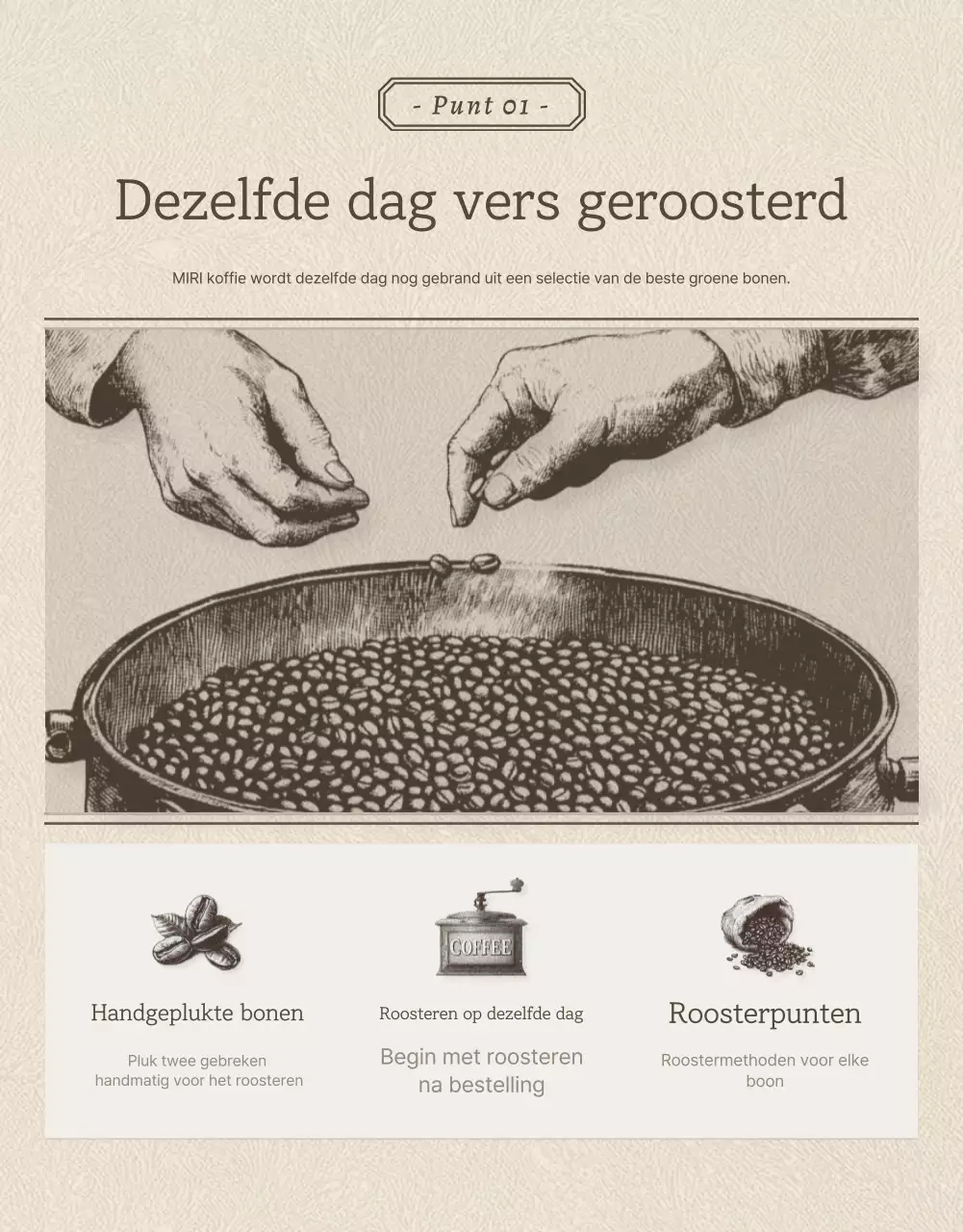 Beige en bruine vintage koffiebonen detailpagina