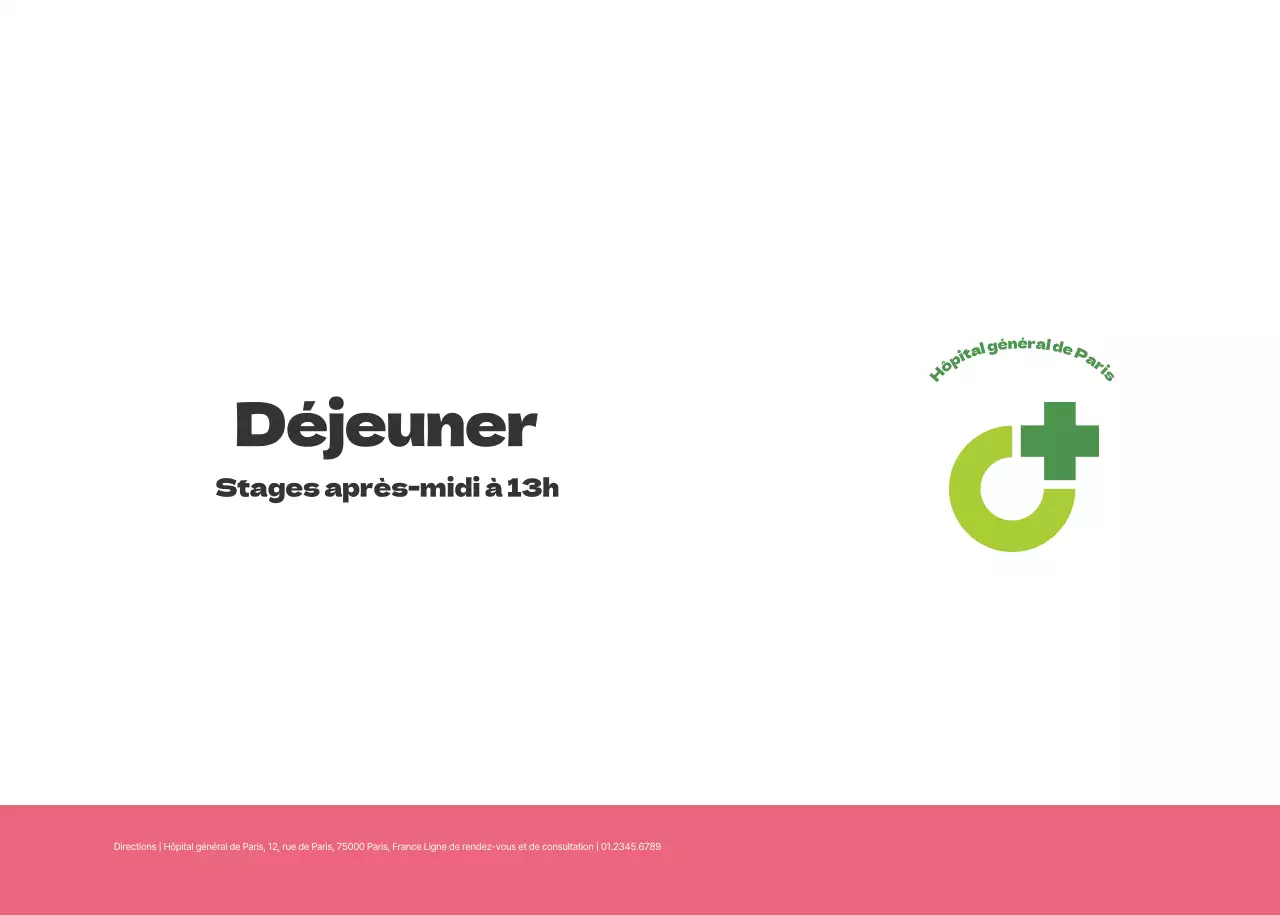 Un hôpital festif avec des illustrations sur le thème de la santé et de la famille et des accents colorés.