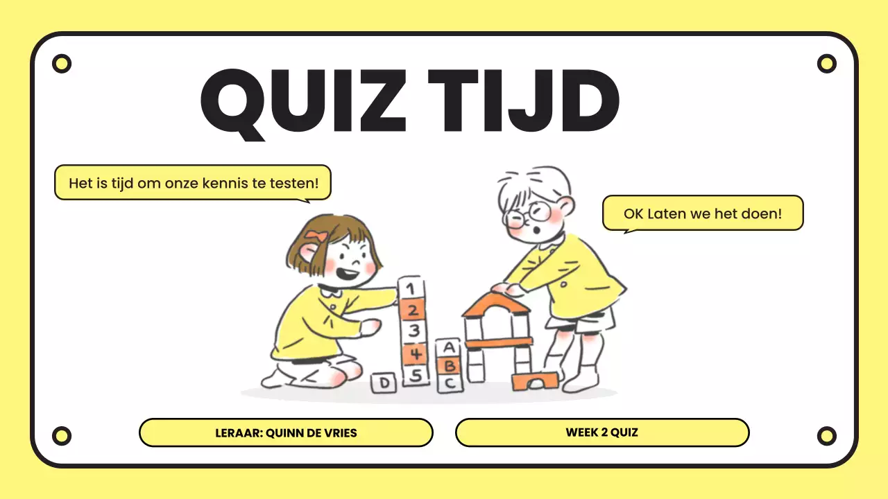 gele eenvoudige quizpresentatie