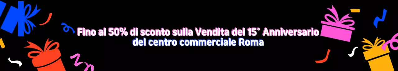 Annuncio di vendita del 15° anniversario della Pop Art in nero e rosa