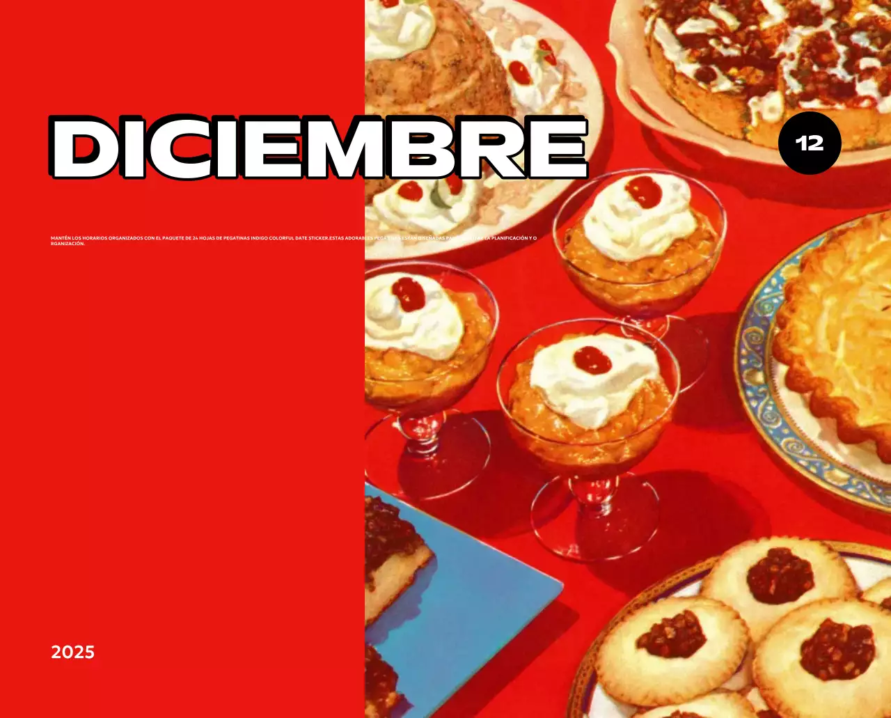 Coloridos calendarios con diversas ilustraciones retro