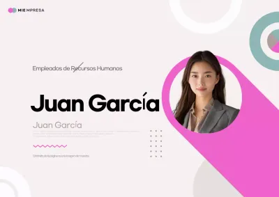 Tarjeta de visita rosa moderna de presentación de empleados