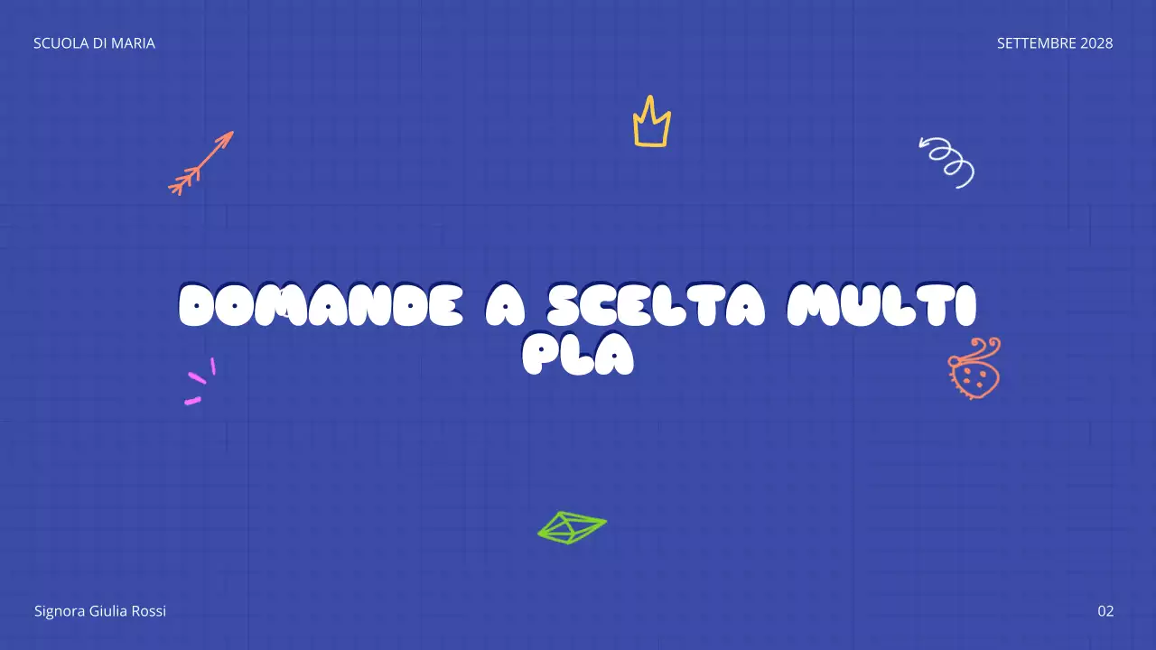 annuncio del quiz ludico blu