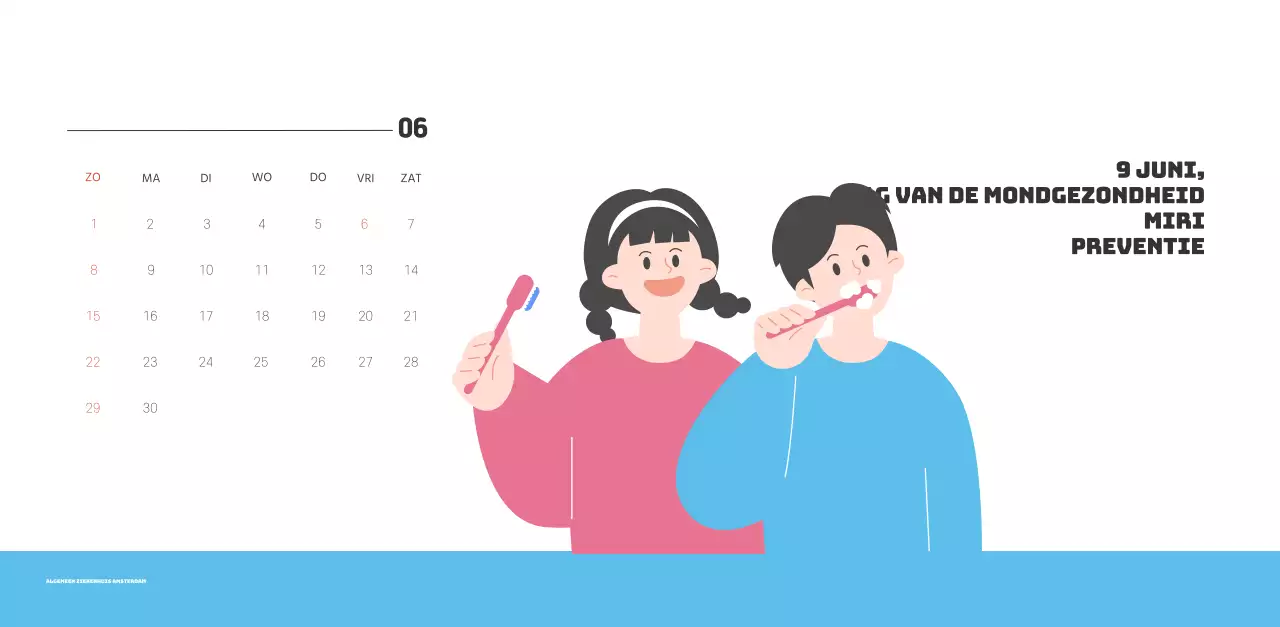 Een feestelijk ziekenhuis met illustraties met gezondheids- en gezinsthema's en kleurrijke accenten