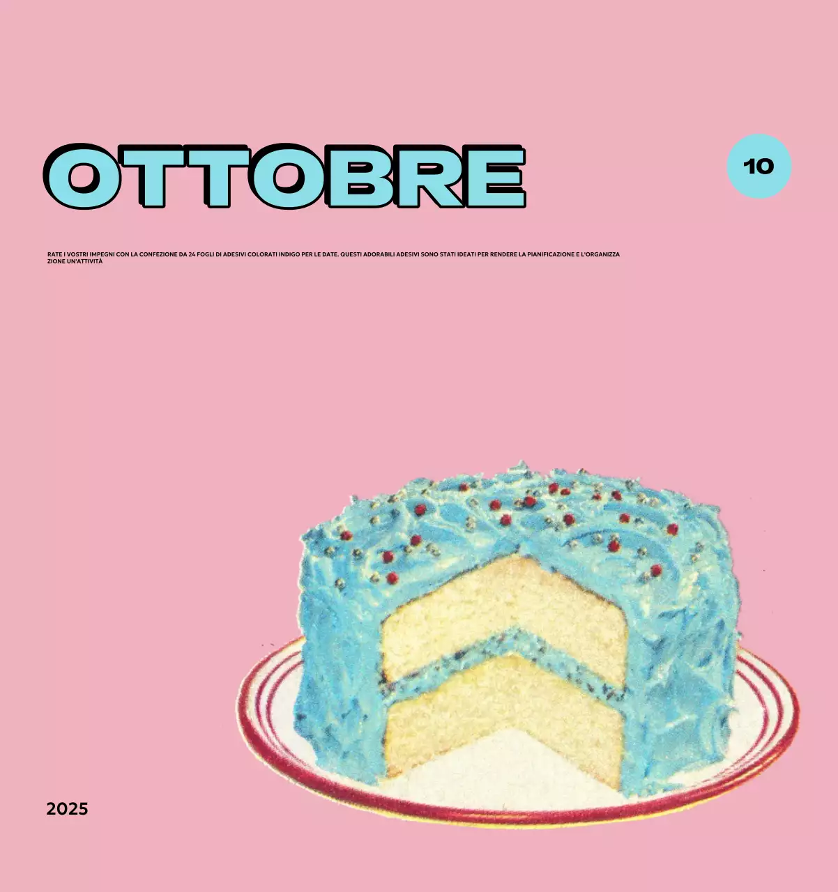 Calendari colorati con una varietà di illustrazioni retrò