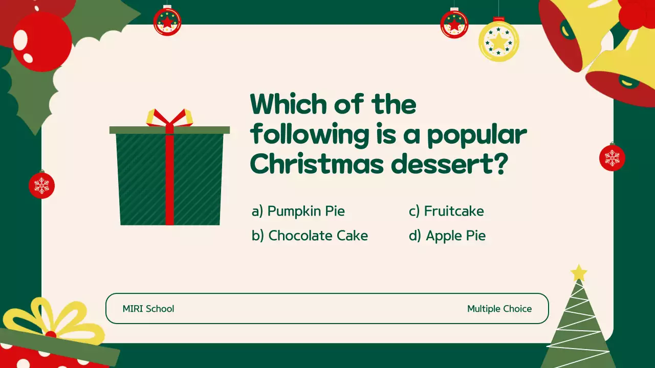 Green Festive Christmas Quiz Announcement Presentation