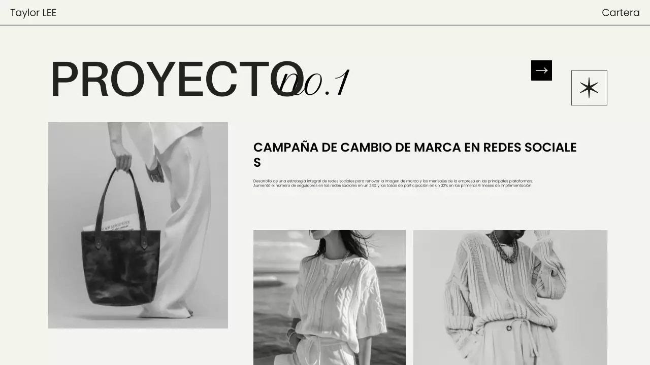 portafolio de fotografía moderna negra