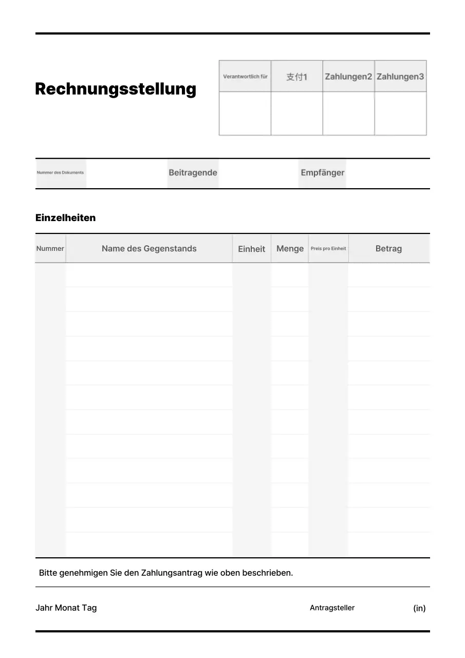Einfacher, schwarz-weißer, schwarz-weißer Kreditorenbericht